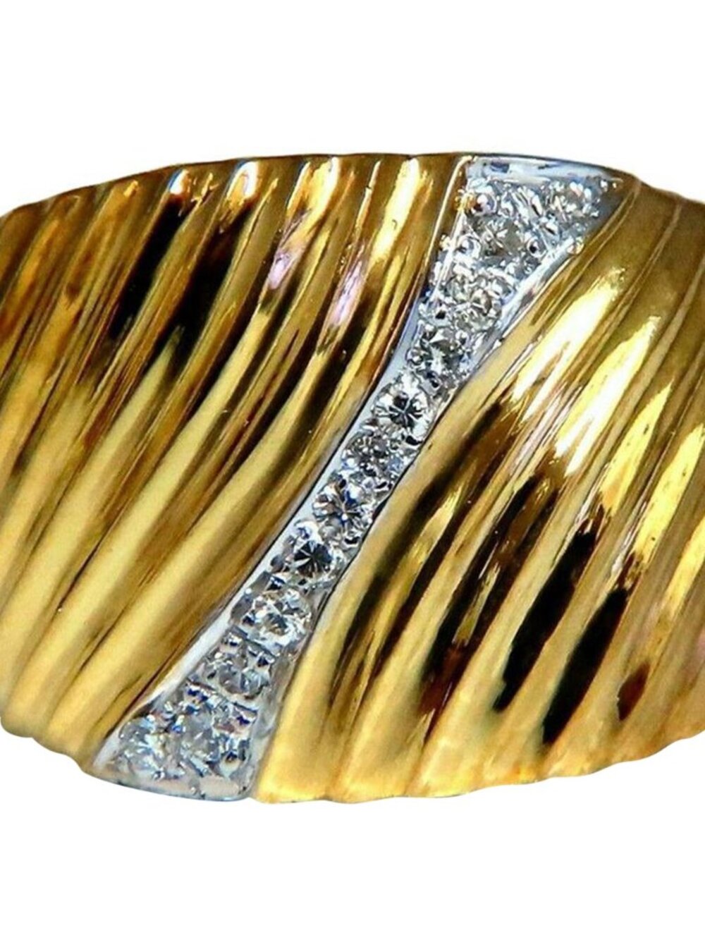 .20ct Diamonds Stripe Row High Shine Band Ring 18kt 11273*